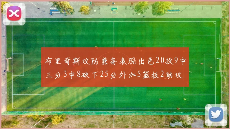 布里奇斯攻防兼备表现出色20投9中三分3中8砍下25分外加5篮板2助攻2盖帽